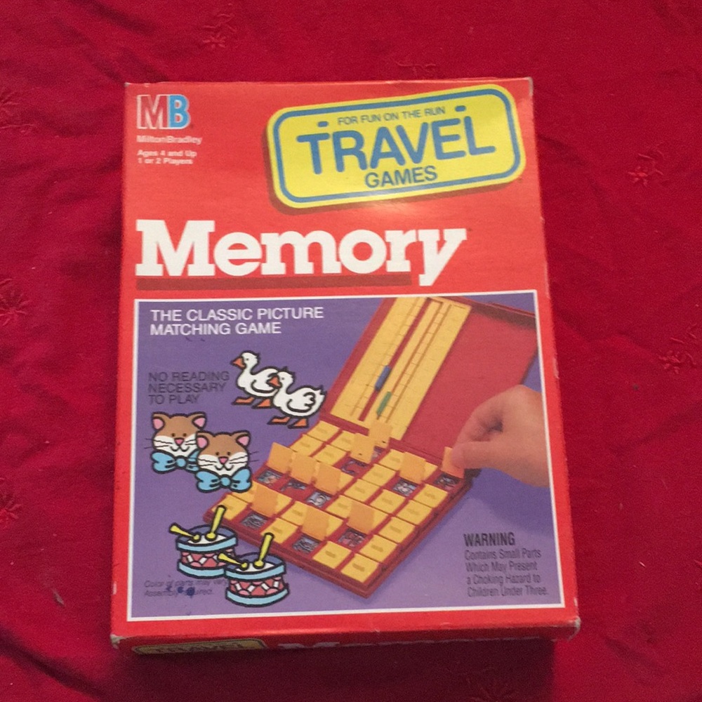 Vintage 1989 Milton Bradley travel game, Memory